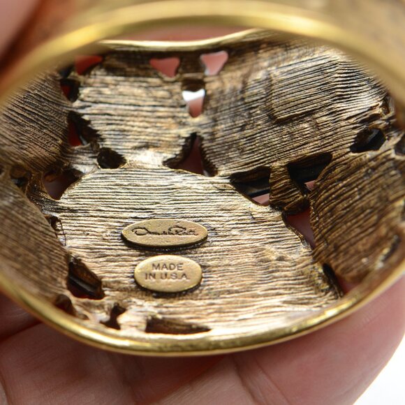 Vintage Oscar de La Renta Gold-tone Crystal Bracelet - Picture 7 of 10